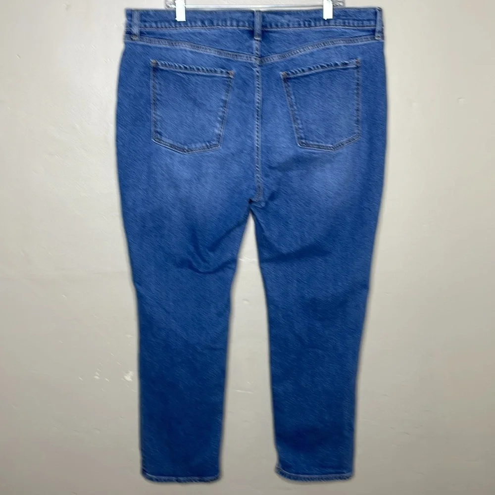 OLD NAVY Blue Jeans Mid Rise BOYFRIEND Medium Wash Skinny Leg 5 Pocket Denim 16
